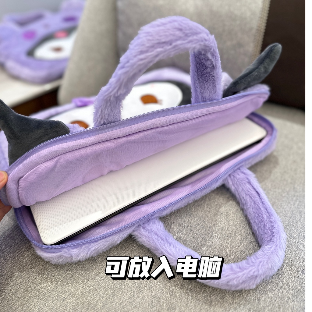 Túi Đựng Máy Tính Xách Tay Bằng Vải Bông Mềm Mại Màu Tím Kích Thước 14 15 15.6 inch Cho macbook pro 16