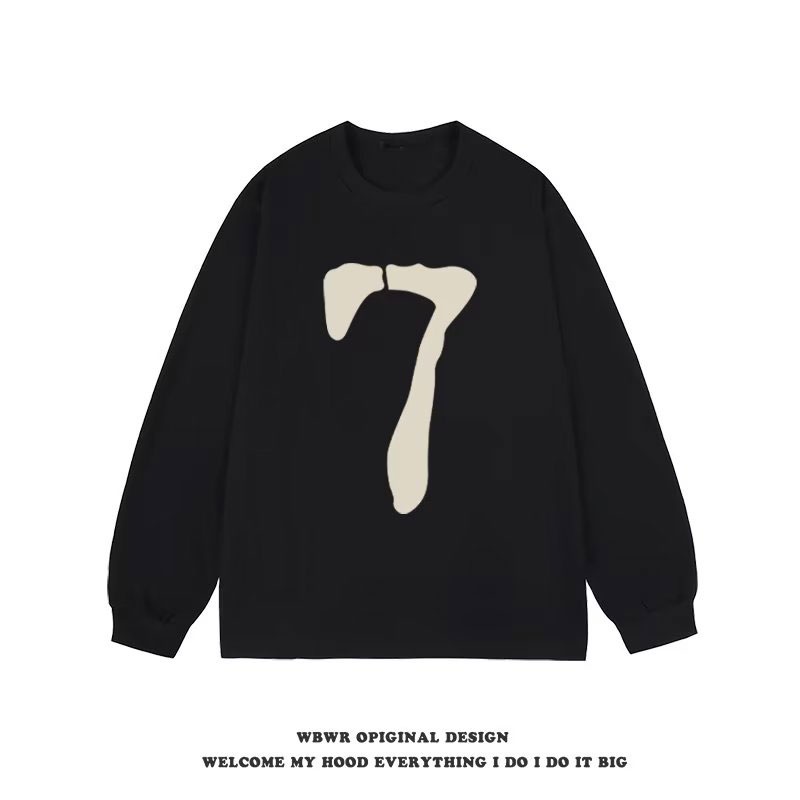 Áo Thun Nam Tay Dài In Số 7 Phong Cách vintage