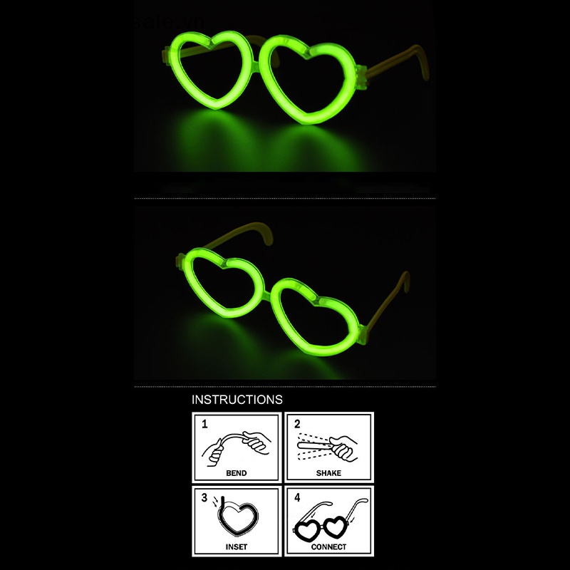Mắt Kính Hình Trái Tim Phát Sáng Trong Bóng Tối Cho Tiệc Sinh Nhật / Đám Cưới