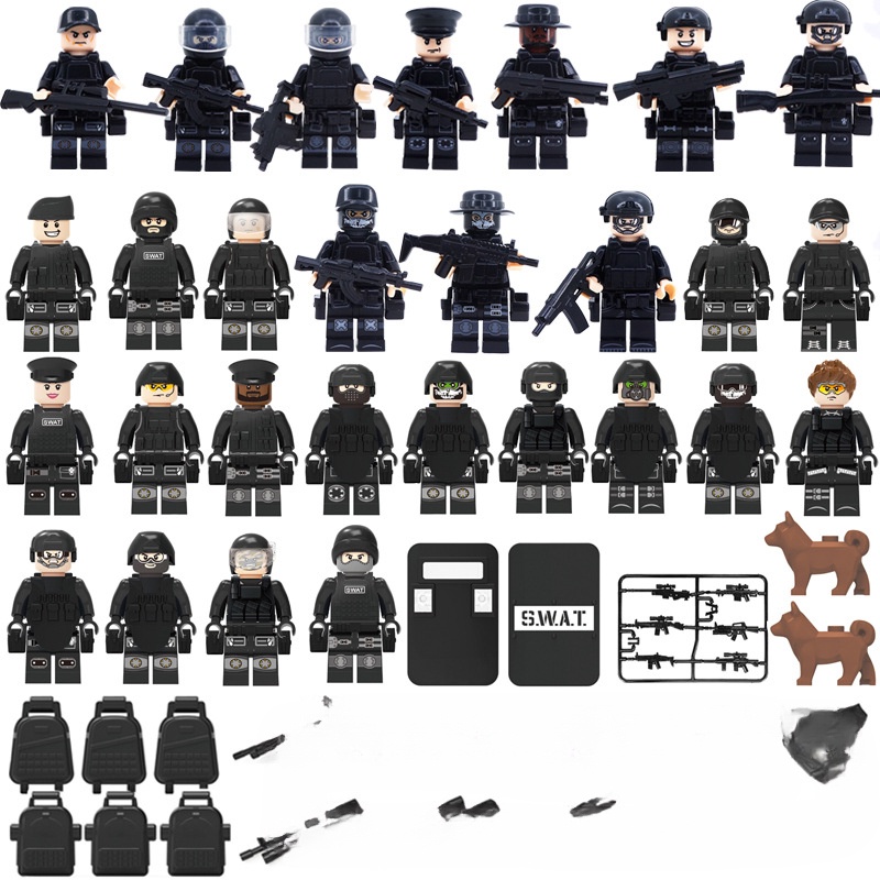 Moc Bộ Đồ Chơi Lắp Ráp Mô Hình Cảnh Sát 22 24 28