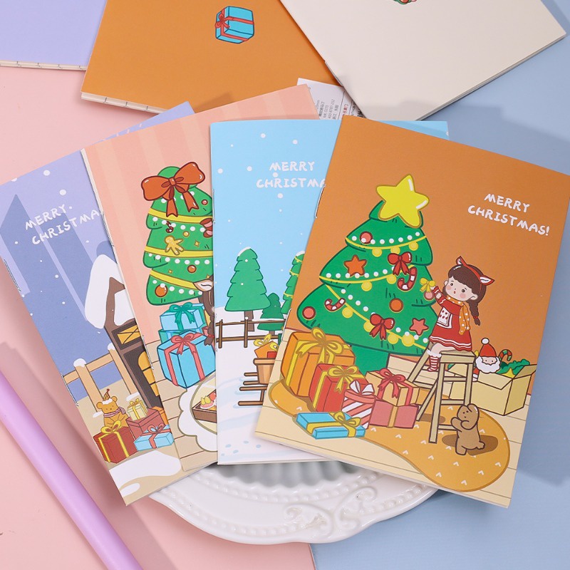Dễ Thương Sổ Tay mini Mềm Mại Họa Tiết Giáng Sinh / Hoạt Hình
