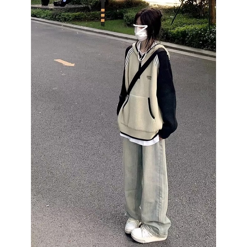 Màu Sắc Áo sweater Dáng Rộng Phong Cách Thời Trang retro Thu Đông Dành Cho Nữ