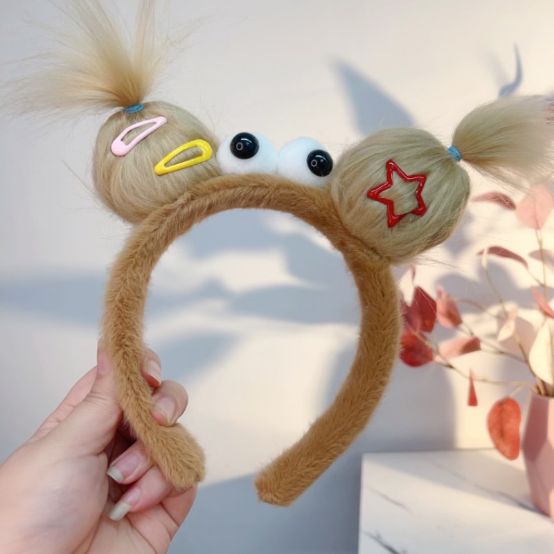 Dễ Thương Băng Đô Cài Tóc Hình Búp Bê Nhồi Bông Đáng Yêu Thời Trang Thu Đông Cho Bé Gái