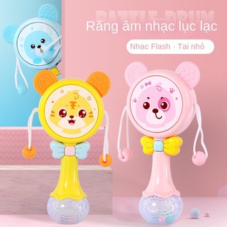 Trống lục lạc đồ chơi họa tiết hoạt hình cho bé