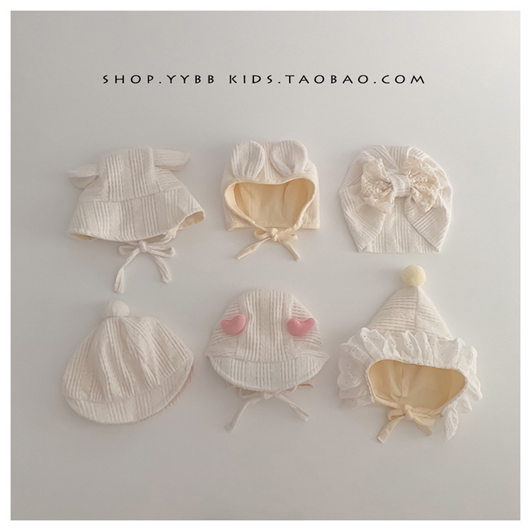 Mũ Thắt Dây Kiểu Hàn Quốc Dễ Thương Bảo Vệ Tai Cho Bé Sơ Sinh