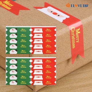 Set 10 miếng dán trang trí hộp quà giáng sinh / năm mới hình ông già noel / người tuyết dễ thương