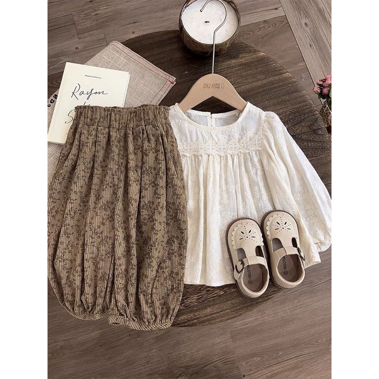 Bộ Đồ Thời Trang Xuân Thu Vải cotton Thiết Kế Xinh Xắn Cho Bé Gái