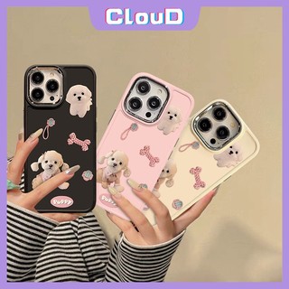 Dễ Thương Ốp Điện Thoại Kim Loại Mạ Điện Hình Cún Hoạt Họa Cho iphone 7plus xr xs x max 8 15 7 plus 11 13 12 15 14 pro max