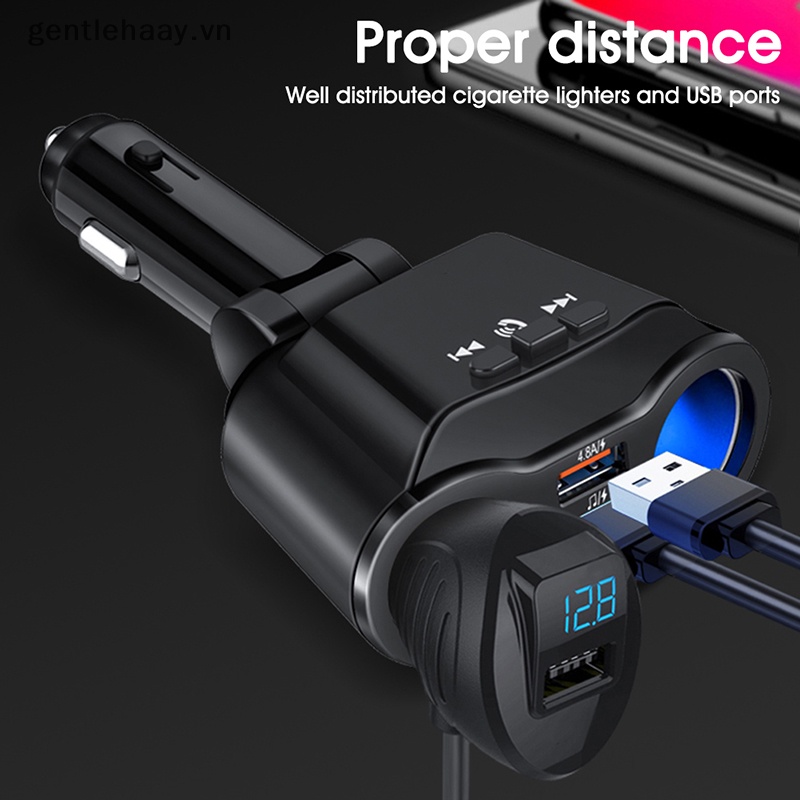 Tẩu Sạc Xe Ô Tô gg 90w 12v / 24v 2 Cổng usb Có Màn Hình led Hiển Thị Điện Áp vn