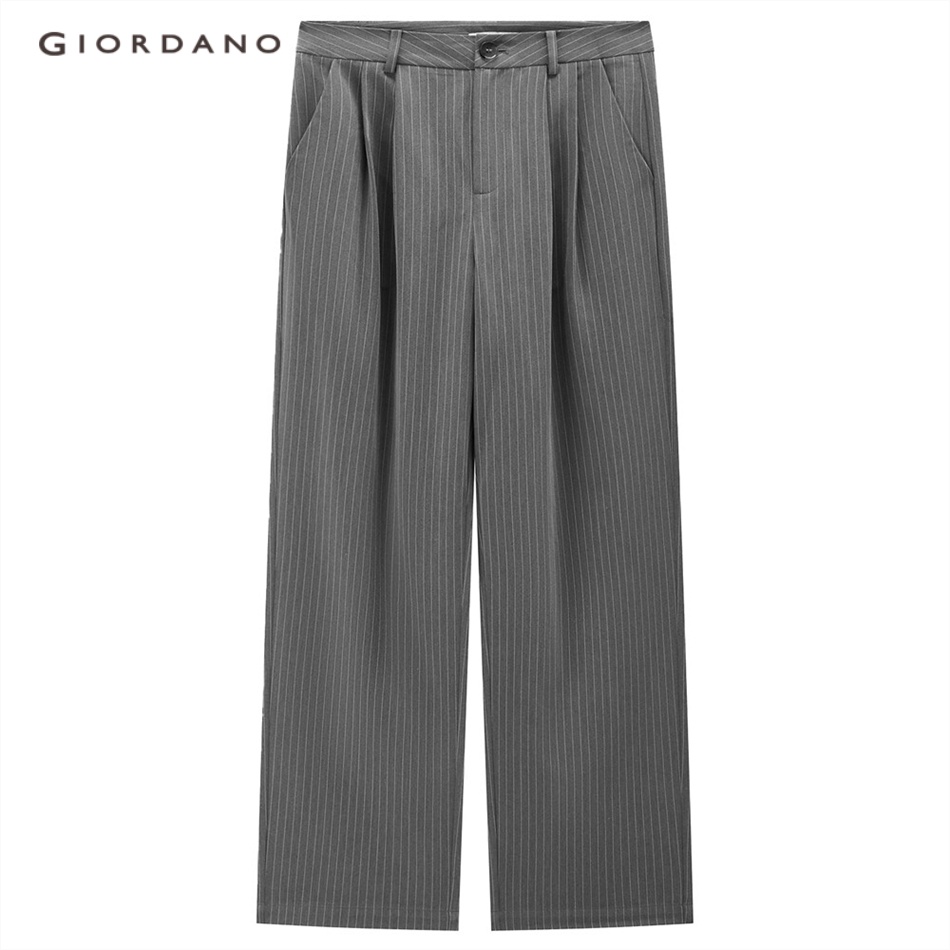 GIORDANO WOMEN Pleated stripe suit pants 18413917