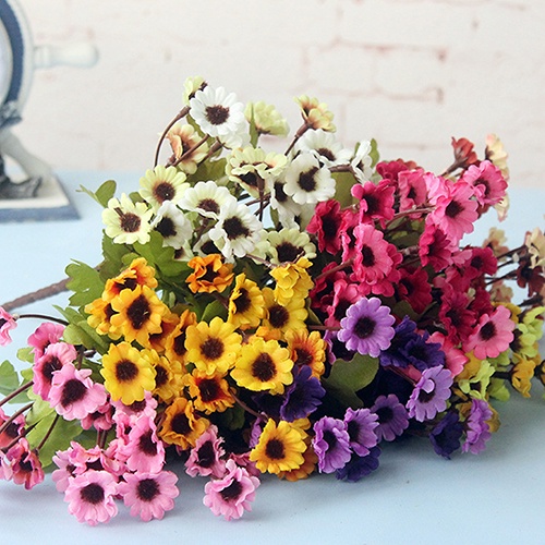 Đồ Chơi Cao Cấp Cho Bé| 1 Bó 24 Bông Hoa Cúc Giả Bằng Vải Dùng Trang Trí