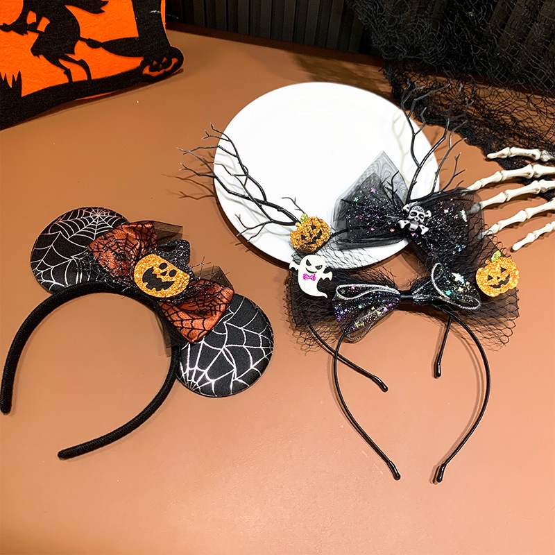 Cài Tóc Hình Nhánh Cây Nhện Đen Vui Nhộn Cho Lễ halloween sq3