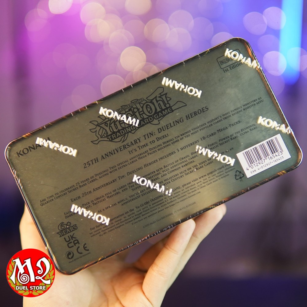 Hộp Thẻ Bài Yugioh 25th Anniversary Tin: Dueling Heroes - Mega tin 2023 Chính Hãng Konami - Nhập khẩu Anh Quốc UK