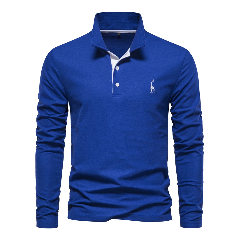 Áo Thun polo cotton Tay Dài Thêu Hình Hươu Thời Trang Mùa Xuân 2023