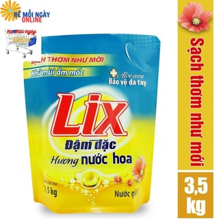 Túi nước giặt lix 3,5kg đậm đặc hương nước hoa - tẩy sạch vết bẩn cực mạnh