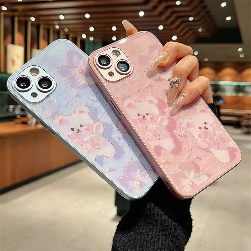 Iphone Ốp Điện Thoại Tráng Gương Hình Thỏ Kim Loại Cho Iphone11 12 14 promax 14 13 12 11 promax xs xr 6 8 7 plus 11 12 15