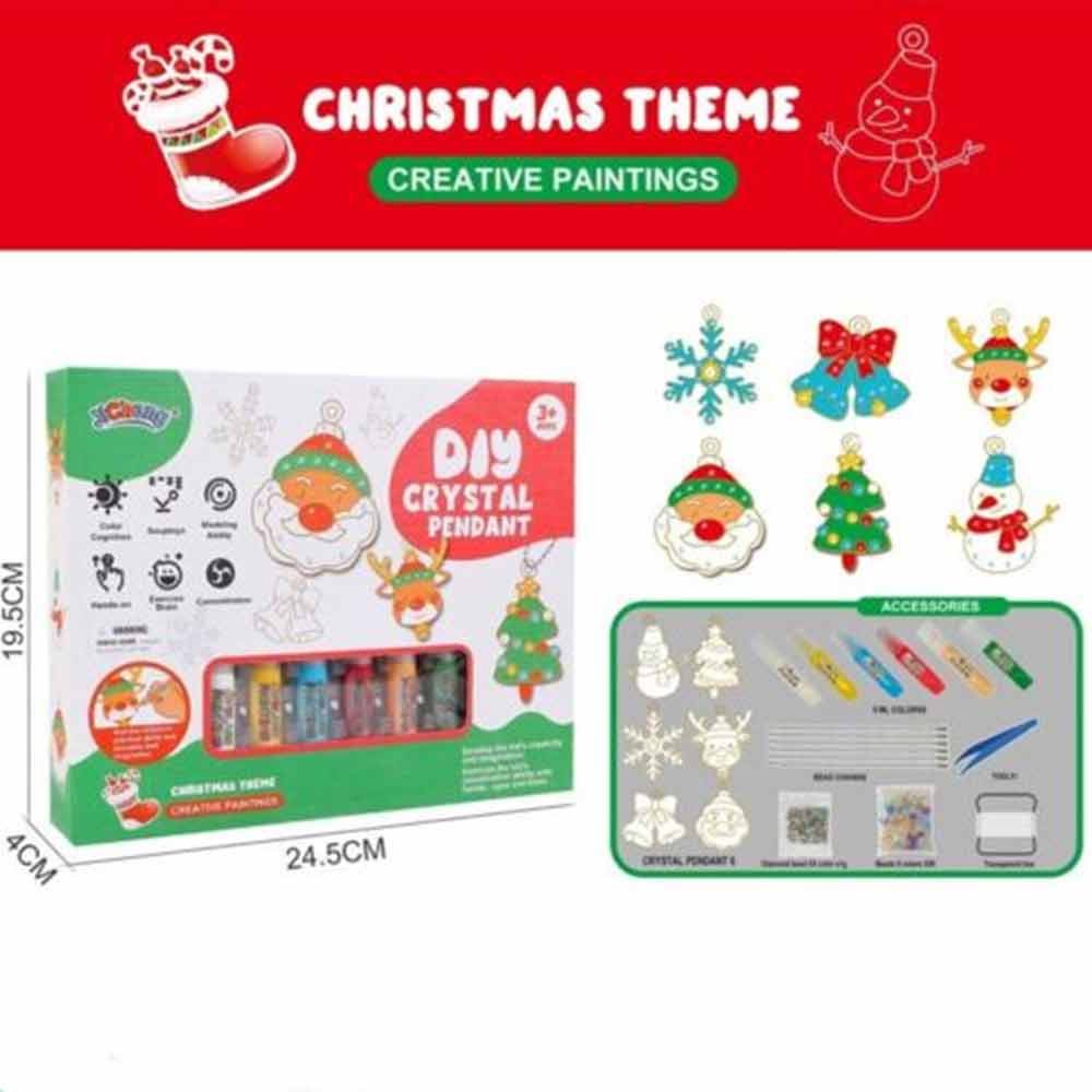 Children's DIY crystal paint handicraft set, no baking, color coating, crystal glue painting, handmade pendant keychain set