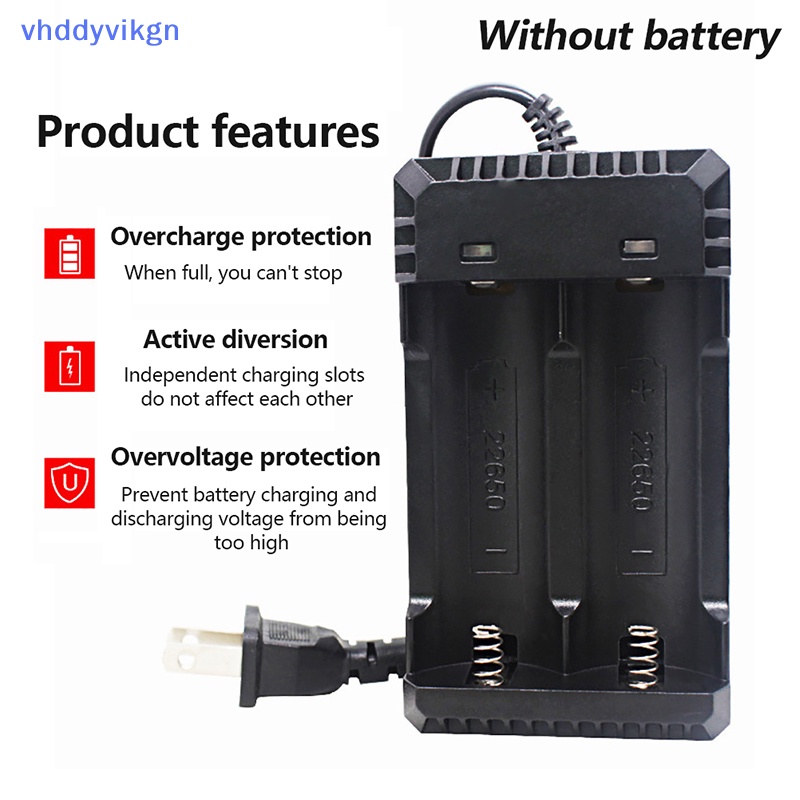 Bộ Sạc Nhanh vhdd 26650 li-ion 18650 Hai Khe Cắm Có Dây Cáp Sạc Pin lithium Thông Minh vn