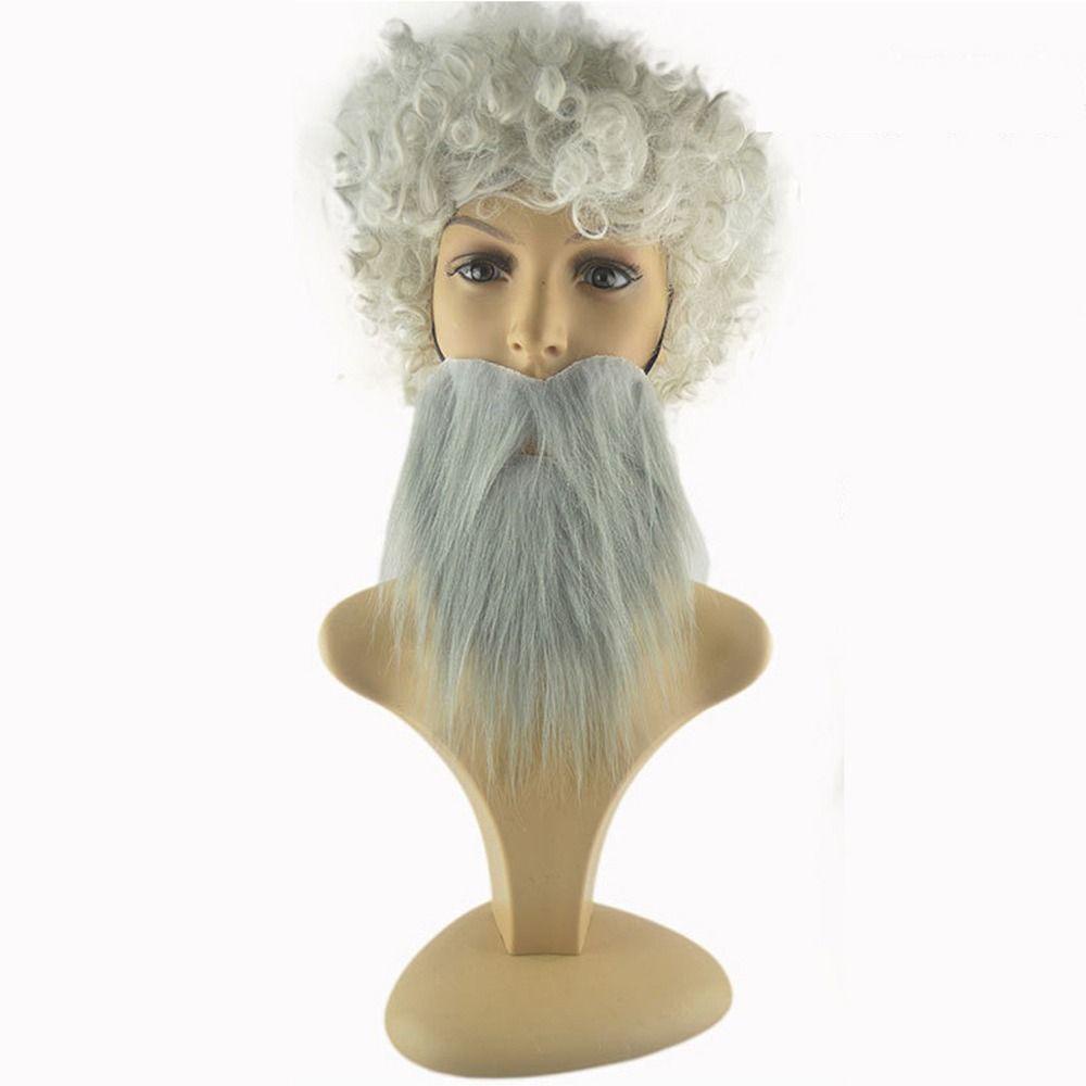 Bộ Tóc Giả Xoăn Có Râu Giả Vui Nhộn Thời Trang Dành Cho Nam