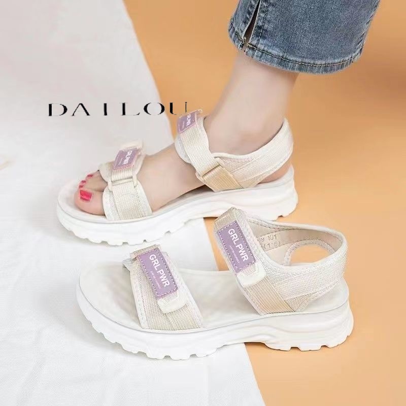 DAILOU  dép nữ dép sandal nữ 2023 hotsale Chống bám bụi Thoáng khí Tự nhiên Độn đế FDL239027B38Z230920