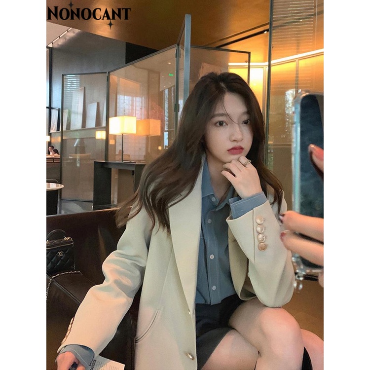 Nonocant áo khoác nữ blazer áo blazer nữ  Thời trang Thanh lịch INS Phong cách WXW2392TOV38Z230920