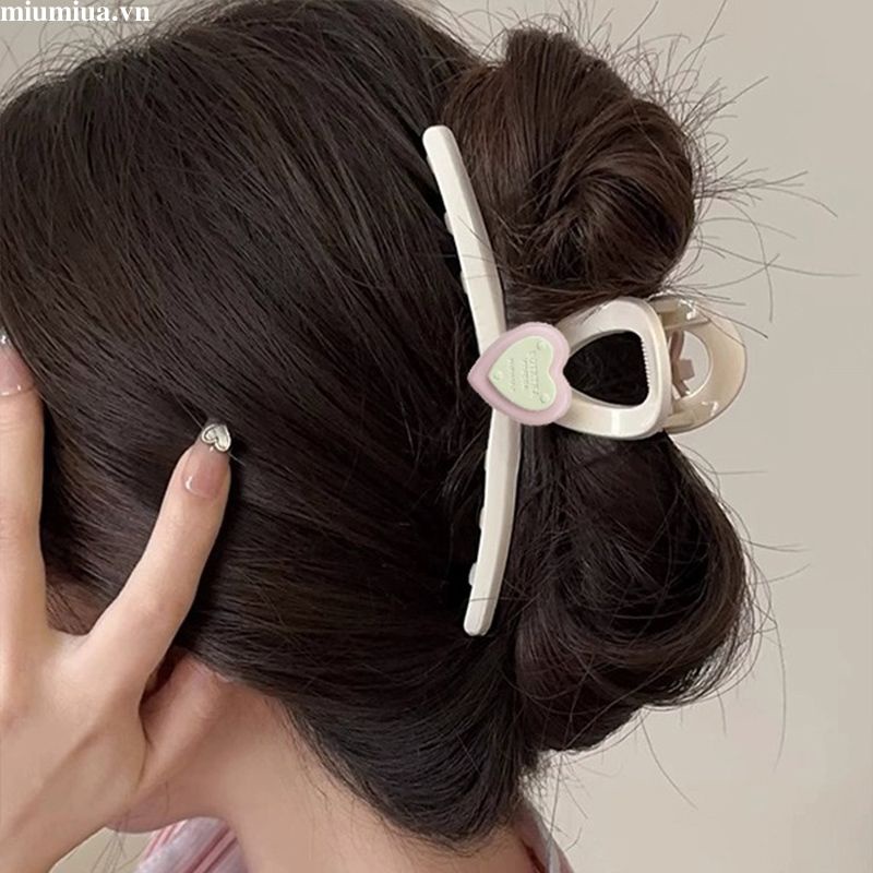 Miumiua🔮Kẹp Tóc Hình Cá Mập Màu Hồng In Chữ Thiết Kế Đơn Giản Xinh Xắn Cho Nữ 2024