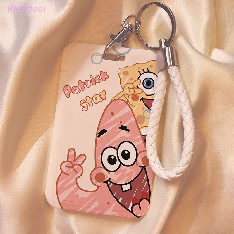 Rightfeel Ví Đựng Thẻ id / Thẻ id Hình Vuông Họa Tiết Hoạt Hình spongebob Dễ Thương Cho Học Sinh Mới