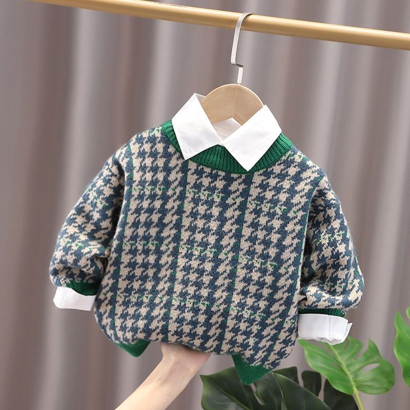 Áo sweater Dệt Kim Dày Dặn Phong Cách Hàn Quốc Thời Trang Thu Đông 2023 Cho Bé