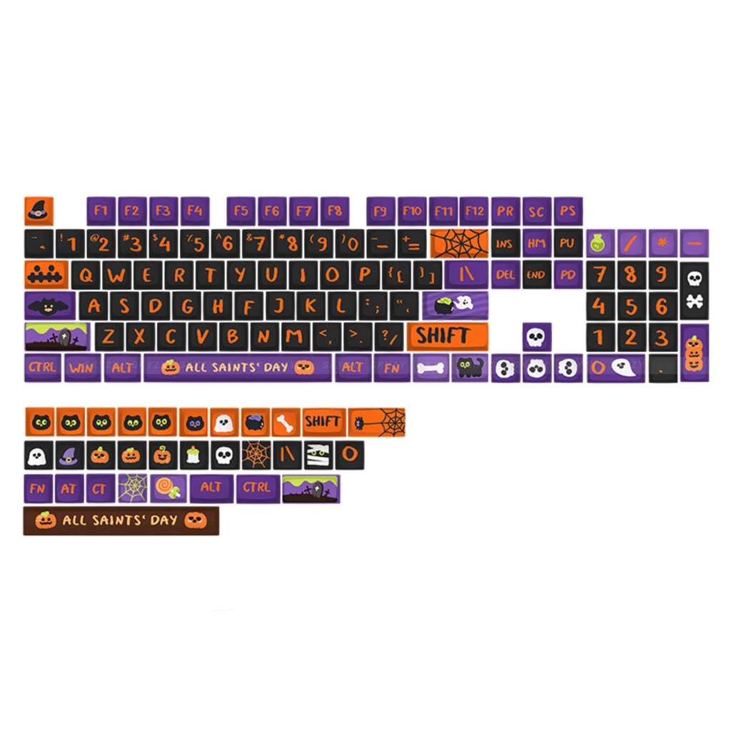 Halloween Keycaps XDA Profile Ngộ nghĩnh Anime PBT DYE SUB Bàn Phím Cơ Keycap