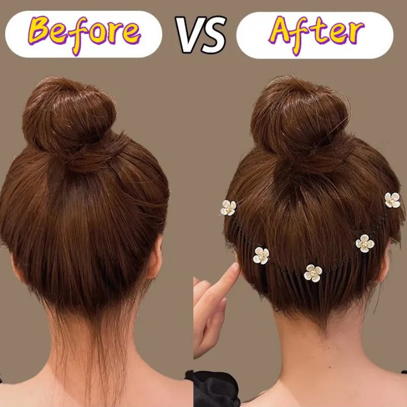 Lược Cài Tóc Dài Vô Hình Đính Đá Ngọc Trai Hình Bướm Xinh Xắn Cho Nữ