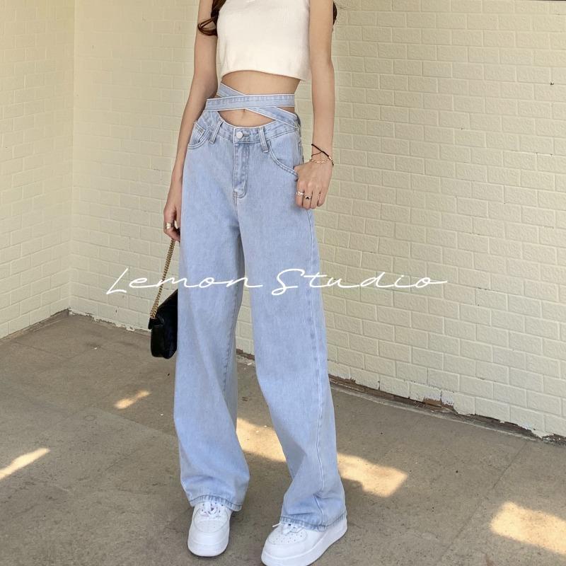 Lemon studio Quần jeans Ống Rộng Thời Trang Cá Tính 012