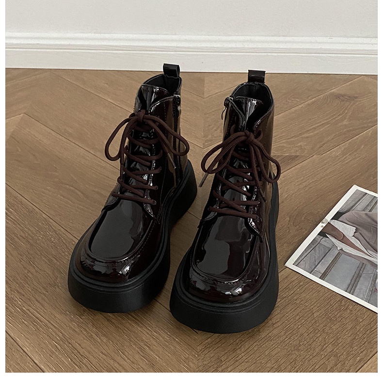 Giày Bốt Martens Đế Dày Màu Đen Phong Cách Anh Quốc Thời Trang Mùa Thu 2023