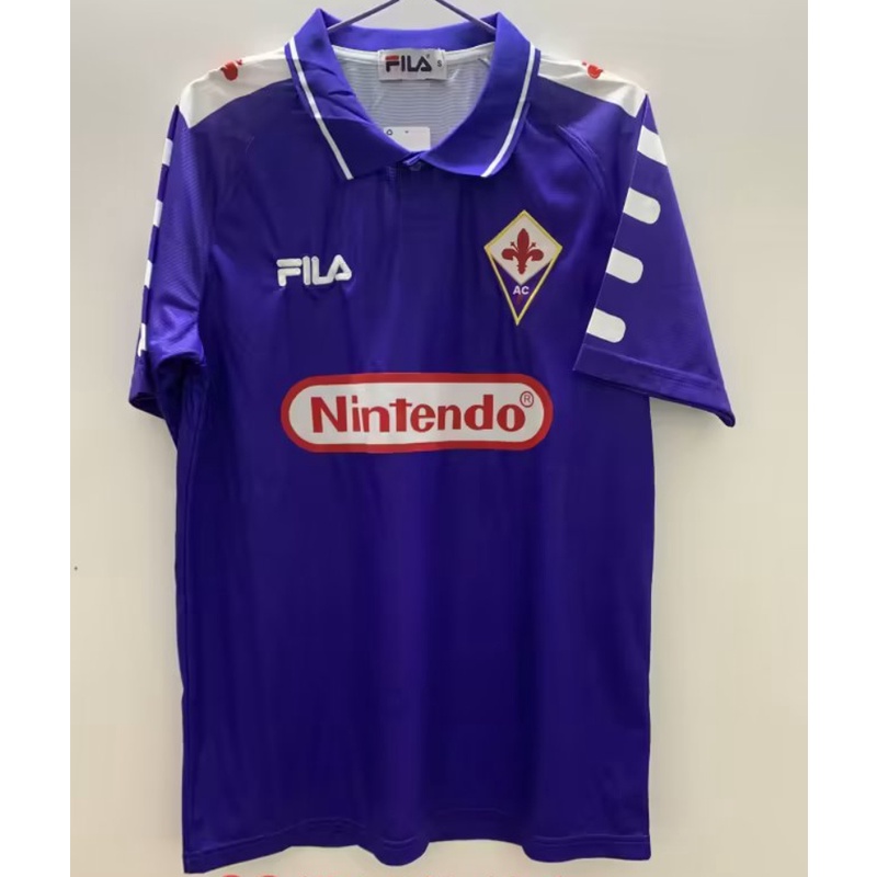 Áo Thun Bóng Đá Tay Ngắn fiorentina 1998 fiorentina Phong Cách vintage Cho Nam