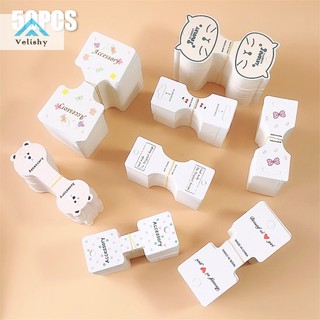 Velishy 50 Chiếc Trắng Gấp Giấy Người Lớn Trẻ Em Giấy Dán Tóc Dây Thẻ Trang Trí Tóc Mũ Đội Đầu Bao Bì Chất Liệu