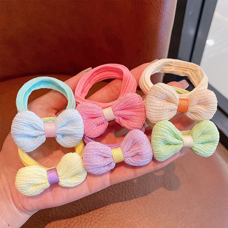 Dây Buộc Tóc Cao Su Co Giãn Không Đau Hình Hoa macaron Cho Bé