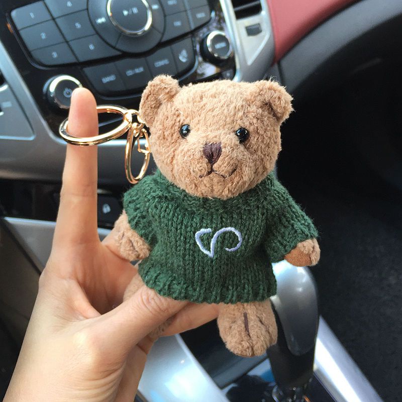 Móc Khóa Hình Gấu Nhồi Bông Dễ Thương Phong Cách Hàn Quốc