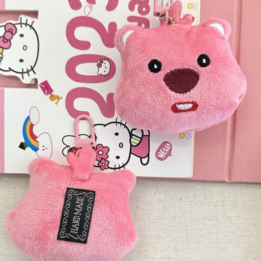 Shanhai Móc Chìa Khóa Bằng Sợi Bông Màu Hồng Poror Hoạt Hình Dễ Thương Vui Nhộn Phong Cách Hàn Quốc