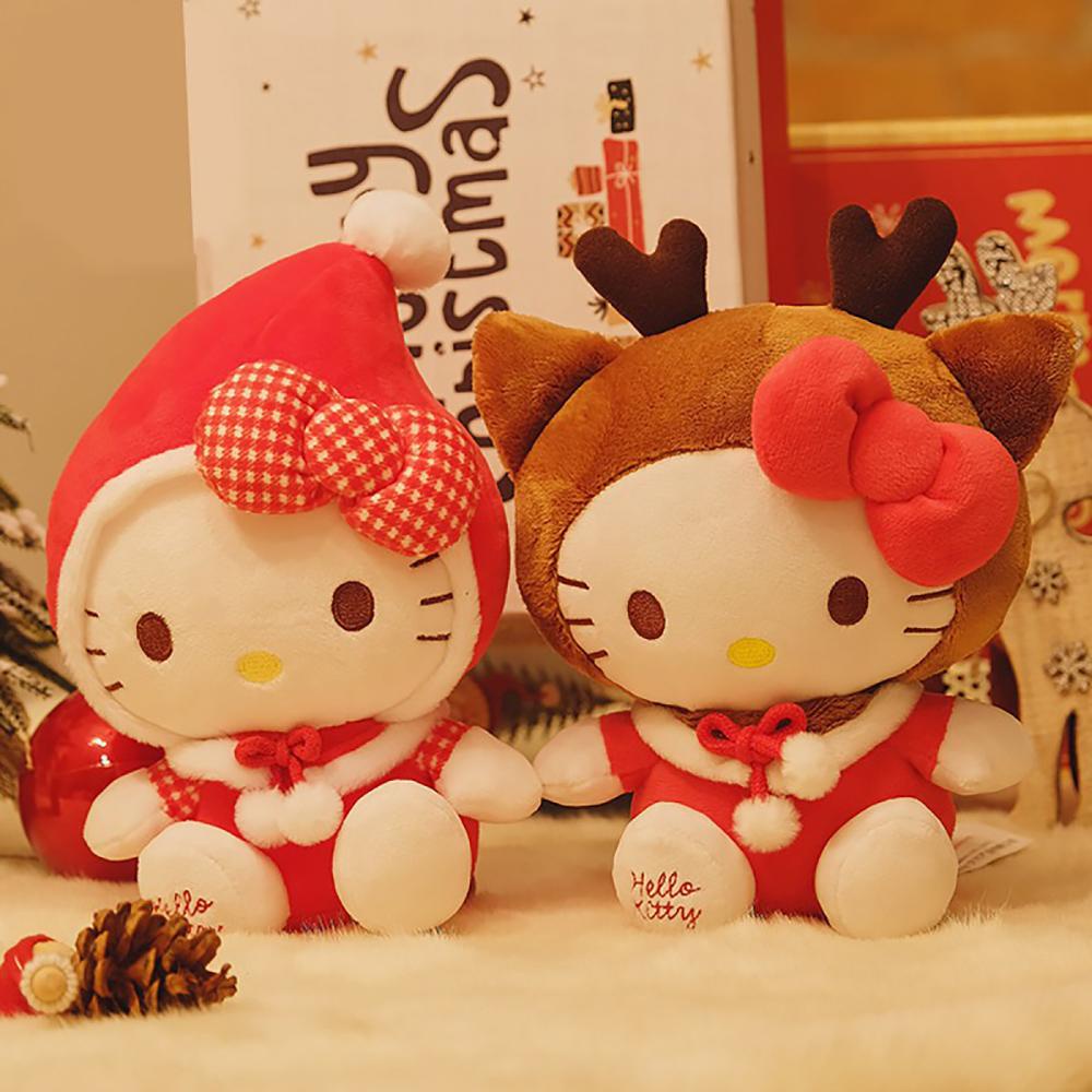 Mmluck Đồ Chơi Thú Nhồi Bông Mèo Hello kitty Màu Hồng Bằng cotton pp Mềm Mại Làm Quà Tặng Giáng Sinh