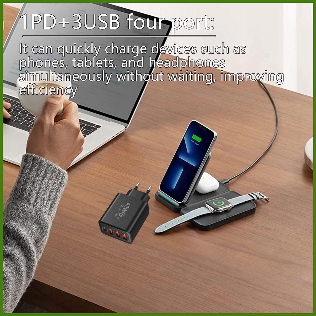 Phích Cắm Sạc Nhanh 3usb 1pd usb 40w Chuyên Dụng Cho rdavn