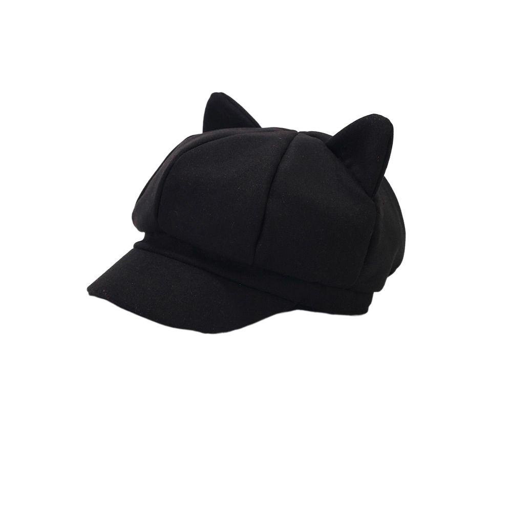 Yunhi Mũ beret Tai Mèo Phong Cách vintage Thời Trang Cho Nữ