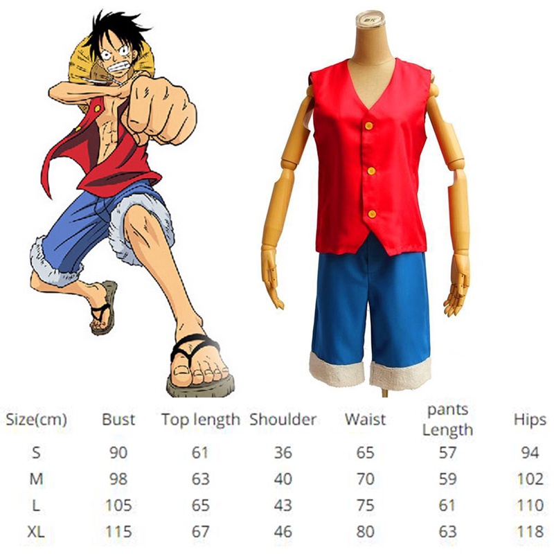 Bộ Trang Phục Hóa Trang Nhân Vật luffy Trong Phim Hoạt Hình one piece Dành Cho Nam