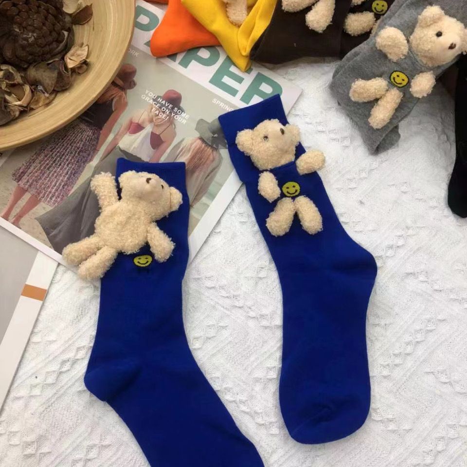 Hoạt Hình Tất Lửng In Hình Gấu Hoạt Họa Đáng Yêu Phong Cách Hàn Quốc Cho Nữ