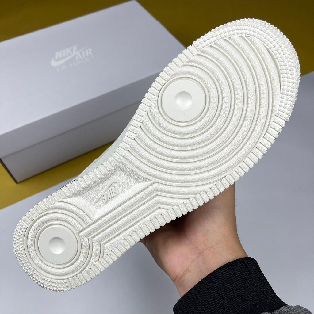 Giày AF1 07 Sail Dark Smoke Gray, AF1 Trắng Đen Denim -  Than.Shoes