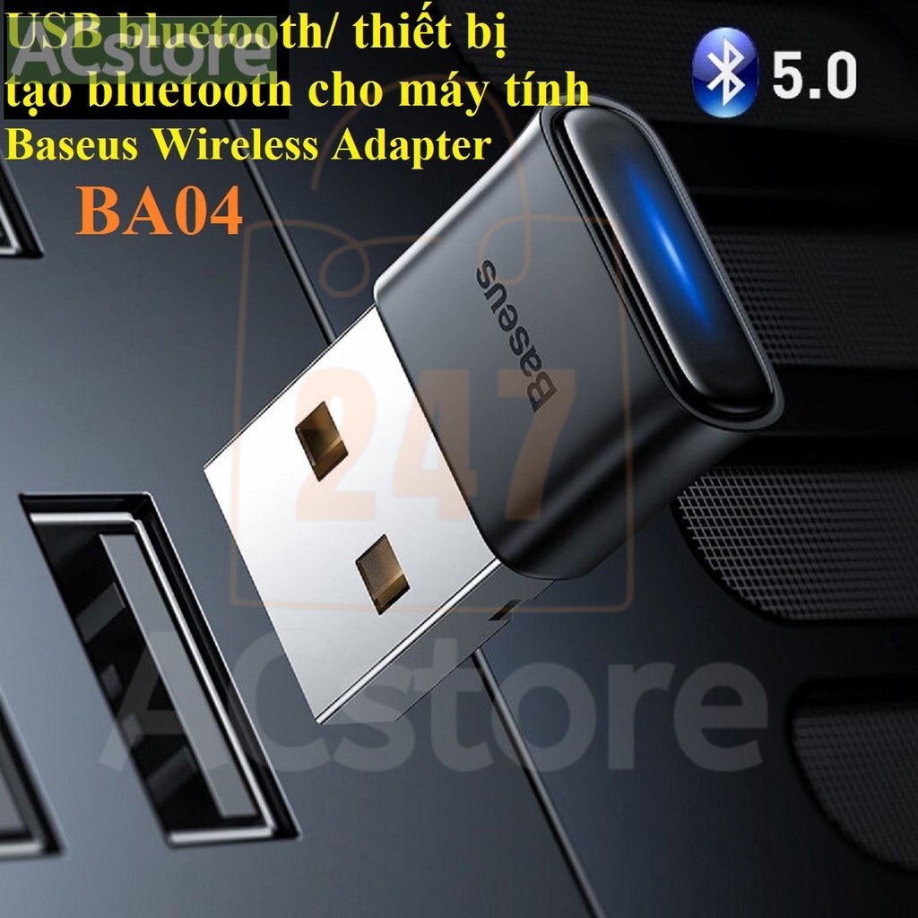 USB Bluetooth / thiết bị tạo bluetooth cho máy tính Baseus Wireless Adapter BA04- HSHOP