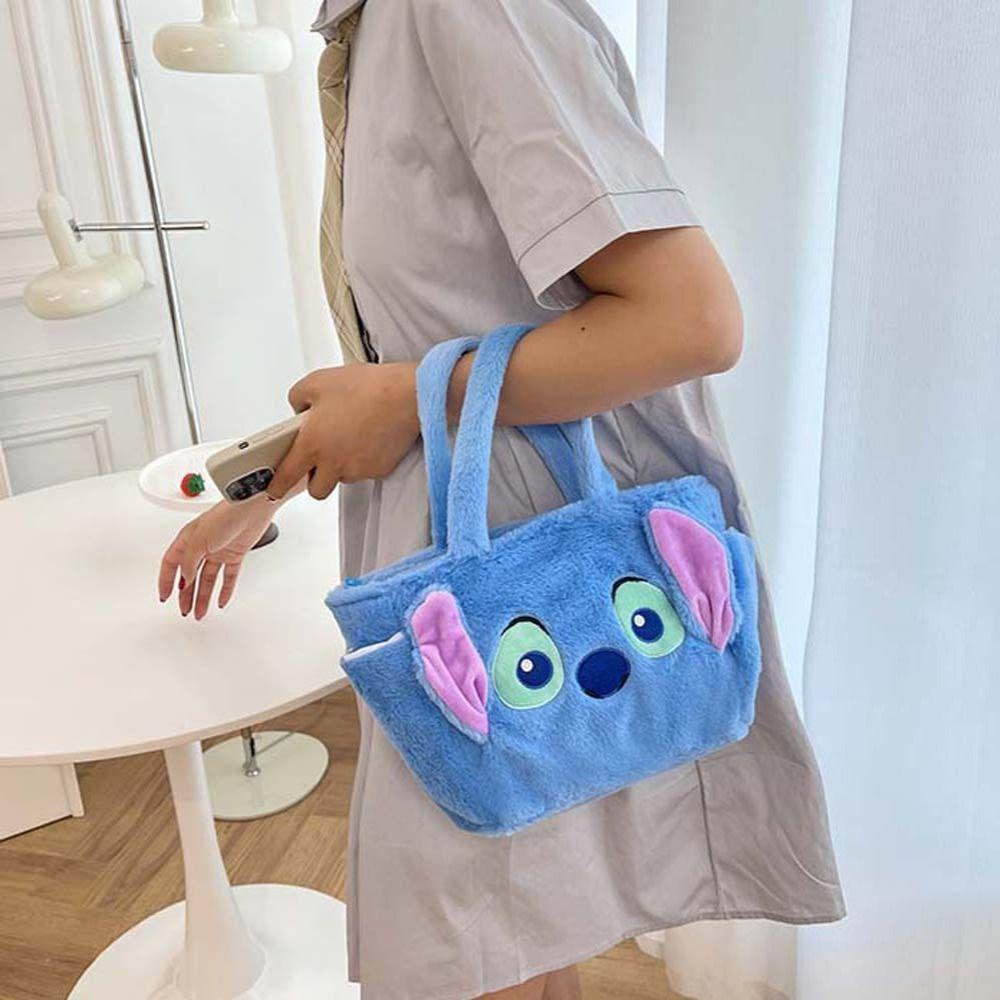 Shanhai Túi Xách Tay Bằng Vải Bông Hình stitch Mèo lucifer Hoạt Hình Phong Cách Hàn Quốc Đựng Đồ Mua Sắm Du Lịch