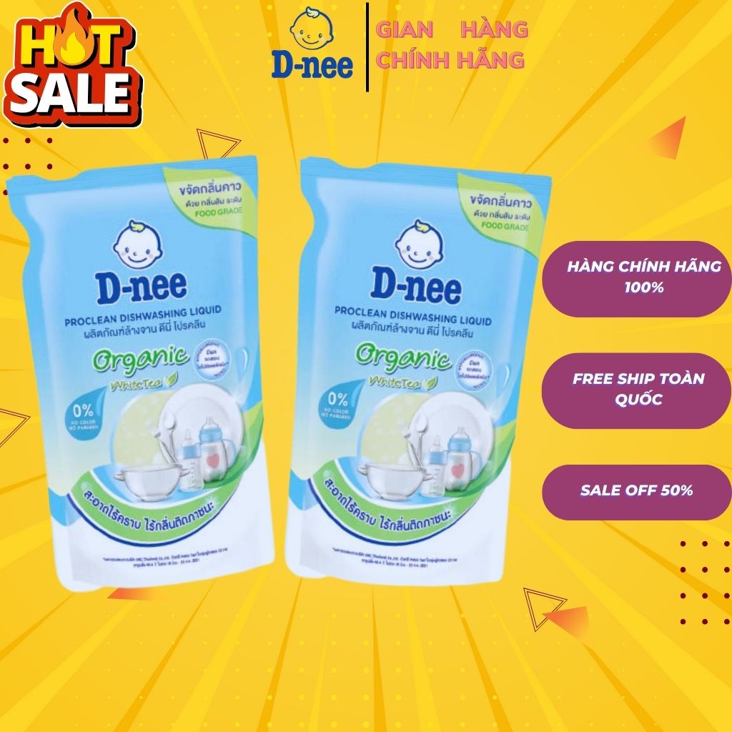 Nước rửa bình sữa Dnee Organic Túi 500ml / Chai 600ml