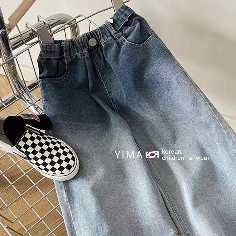 Hàng Mới Về Quần Yếm Jean 5 Ống Rộng Màu Xanh Dương Phong Cách Hàn Quốc Thời Trang Xuân Thu Hàng Mới Cho Bé Gái