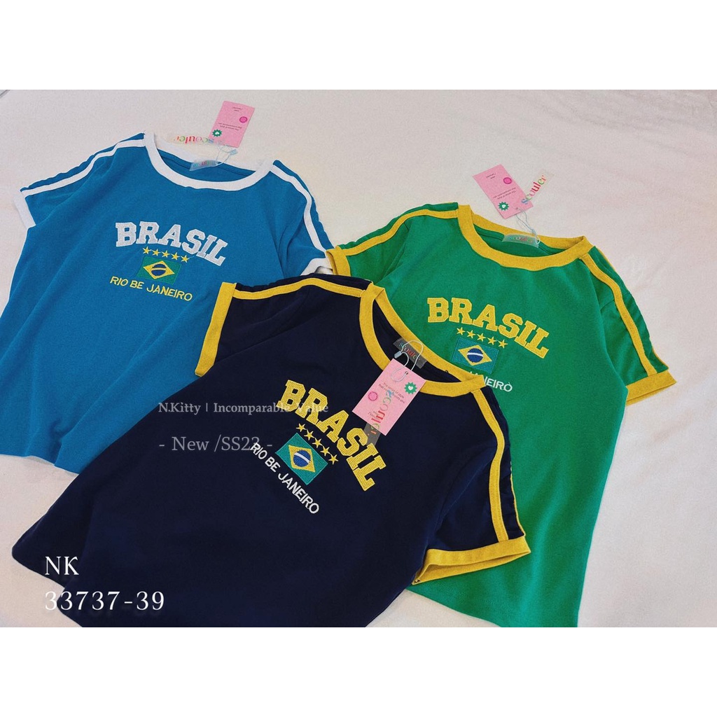 Áo bra.sil kr thêu nổi logo