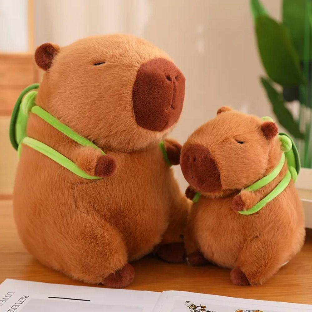 Mmluck capybara Đồ Chơi Búp Bê Nhồi Bông Vải capybara Hình Chú Rùa Đội Mũ Lưỡi Liềm Dễ Thương Trang Trí Nhà Cửa