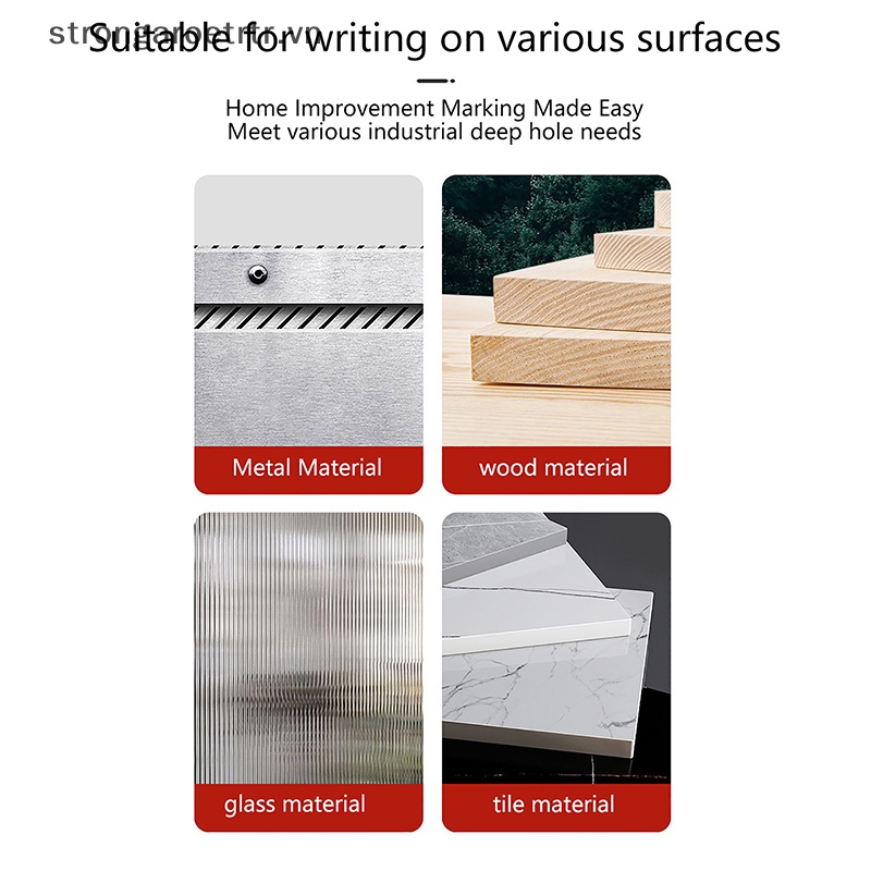 Bút Đánh Dấu Lỗ Sâu Mực Dài 20mm Màu Đỏ / Đen / Xanh Dương Sáng Tạo Đa Năng Trang Trí Nhà Tắm